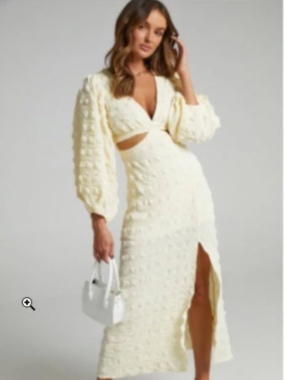 Showpo Tabatha puff sleeve dress sage M